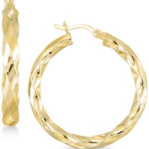 Simone I. Smith Textured Hoop Earrings in 18K Yellow Gold j-15